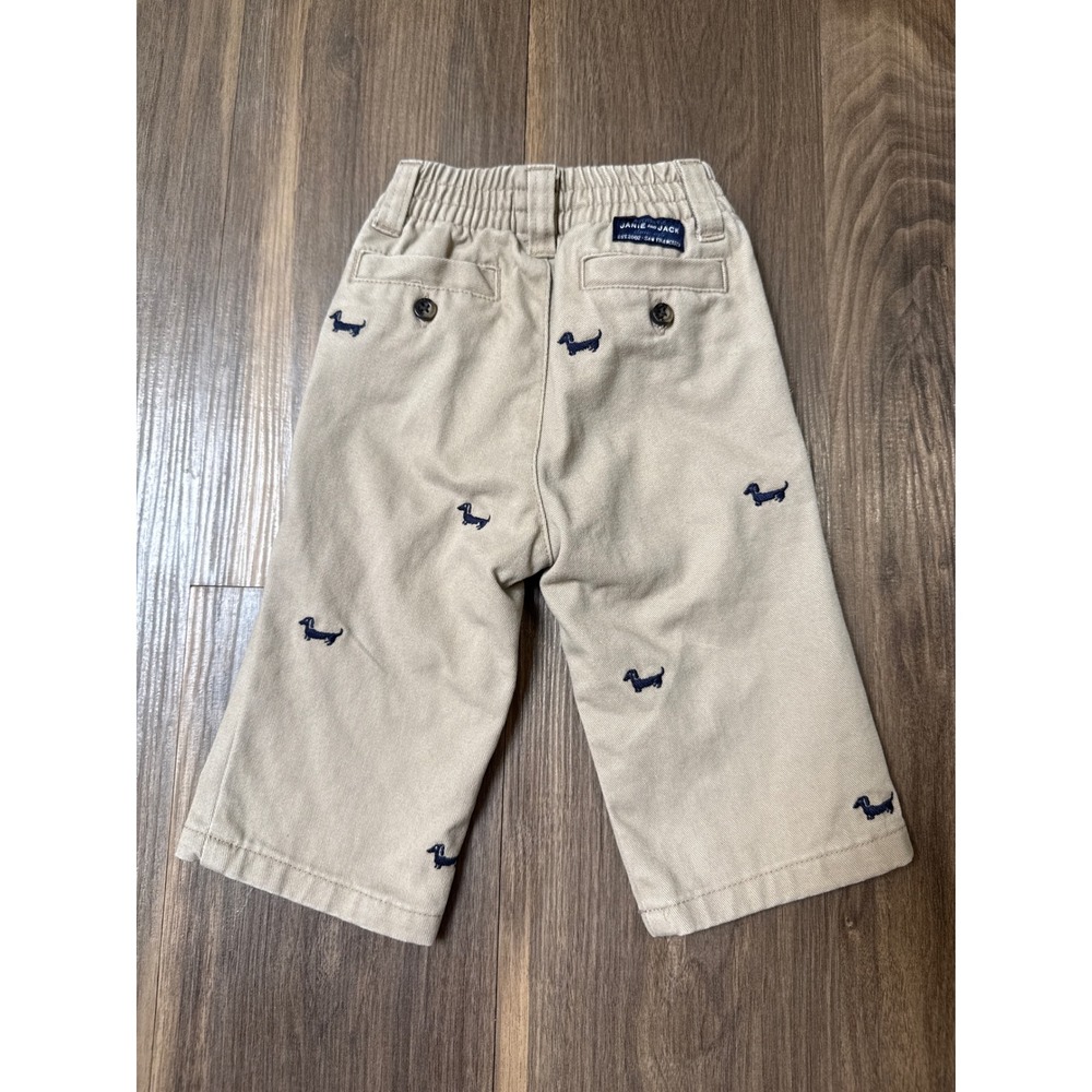 Janie and Jack Embroidered Dachshund Khaki Pants Baby Boy 3-6 Months Preppy‎ - Picture 4 of 6